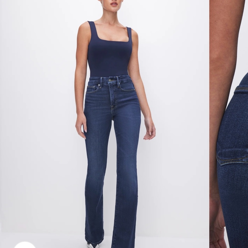 Good American Dark Blue Bootcut/Flare Jeans